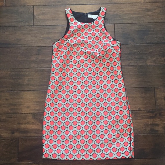 ‼️CLOSET SALE‼️ NWOT Trina Turk Coral Geometric Print Rosalynn Sleeveless Dress - Picture 3 of 7